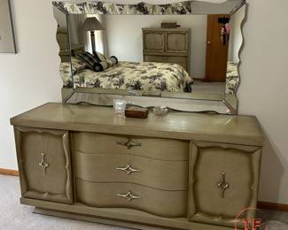 1950's Bow Front Dresser with Mirror