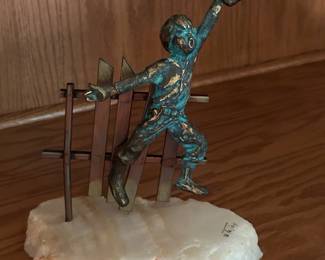 Bronze on Quartz Sculpture Signed TEJAY