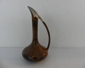 Signed Vintage 1952-1968 Anna Van Briggle Drip Glaze Ewer - 6" Diameter Widest x 12" Tall