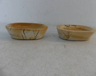 Vintage 1970s Made in Pakistan Pair of Marble Soap Dishes