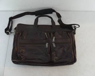 Vintage Tumi Alpha Brown Leather Expandable Laptop Brief