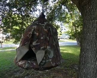 Hanging Tree Tent with Inflatable Base & LED Ceiling Lights - Camo - 44" Diameter