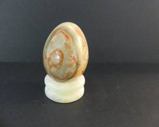 Vintage Onyx Egg on Stand - 2½" Diameter x 3½" Tall