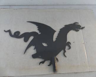 Cast Iron Flying Fire Breathing Dragon Weathervane Cupola