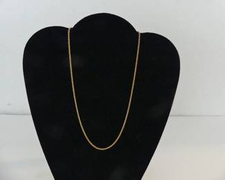 14k Gold 20" Lobster Claw Clasp Rope Chain - TW 6.6g