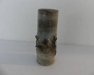 Vintage Hand Made Icelandic Glit Lava Cylinder Vase - 3¼" Diameter x 9" Tall