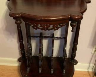 Antique Victorian Table with Magazine Rack (Does have a blemish on top)
