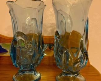 Vintage Fenton Mixed Swirl Vases
