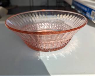 Pink Depression glass Bowl, other depression glass also