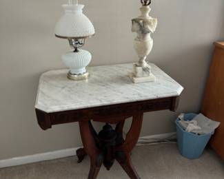 Antique table from Italy with Marble top from Vermont