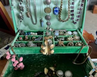 Antique costume jewelry some sterling