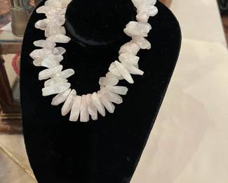 Handmade rose quartz necklace