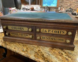 Antique J. & P. Coats spool cabinet