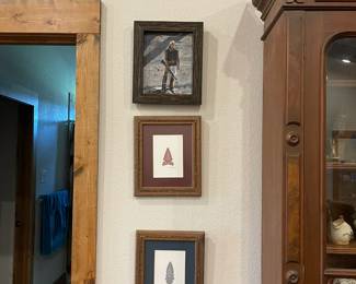 Top original oil by Gary Simms, below Martha Hinson arrow heads