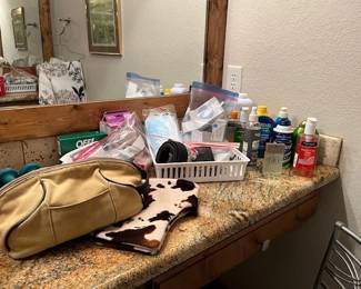 Lots of bathroom items