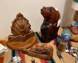 Carved wooden pieces