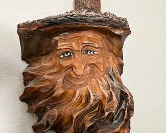Hand carved man with beard