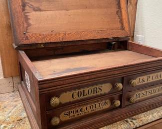 Inside view of the Coats Spool Cabinet