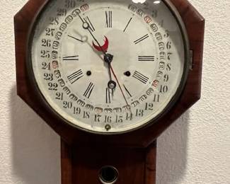 Clock #2 is made by Gilbert Manf'g (Manufacturing) Co. and is an Eight Day and Thirty Hour Clock. The patent date on this one is 1865!