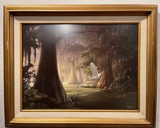 "Enchanted Domain" framed print signed and dated 1978, 15"x12"