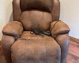 Recliner, electric, suede look upholstery made by Home Stretch 