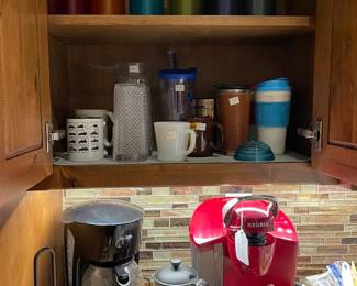 Vintage drink tumblers, travel mugs