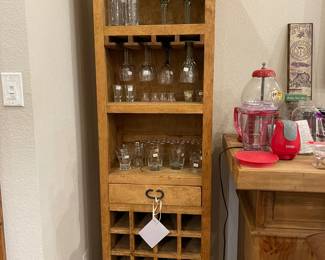 Wood rustic style liquor and glass storage