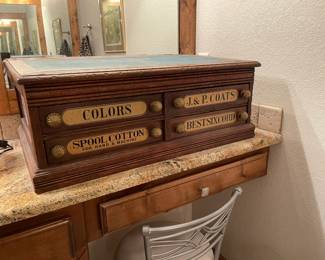 Antique J & P Coats Spool Cabinet