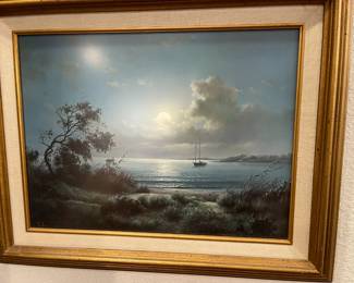 Dalhart Windberg "Moonlit Cove" signed 15"x12"