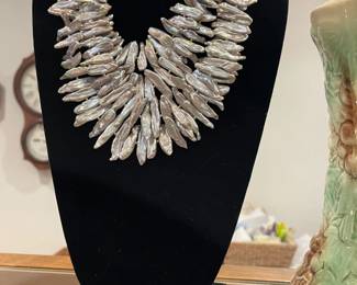 Beautiful designer baroque pearl necklace, 3 strand