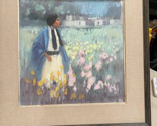 Original Oil on canvas artist signed Sanderson (Flowered Fields)