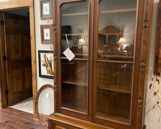Wonderful display/china cabinet with Victorian pulls