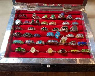 Great Sterling ring with semi-precious stones