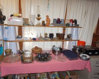 figurines, oil lamps, RR lanaterns 