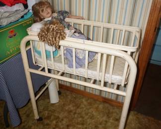 vintage hospital baby bed