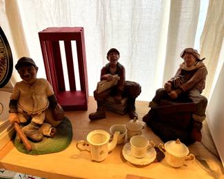 figurines, tea set