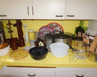 crock pots, bowls, rolling pins