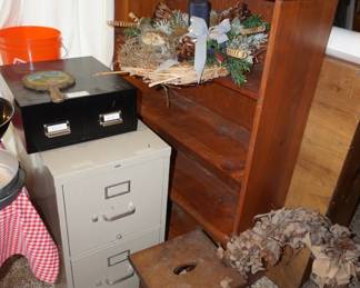 file cabinet, bookcase