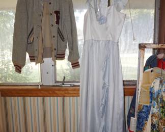 letter jacket, formal dress
