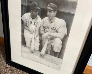 Joe DiMaggio Ted Williams signed by artist