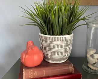 . . . topiary and bird, vintage books