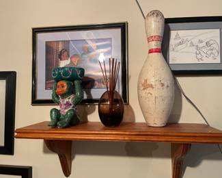 . .. old bowling pin and monkey