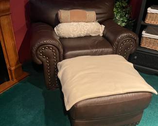 . . . great brown leather table and chairs