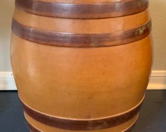 Antique Daulton Pottery Lambeth England Stoneware Whiskey Cask (26”H x 16”D) Top and Base Diameter 14”