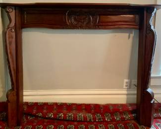 Beautiful Cherry Empire Style Fireplace Mantel.  968”W x 9”D x 51.5”H).  Opening (52”W x 42”H)