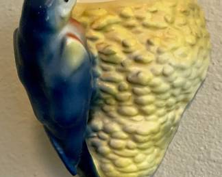 Czechoslovakian Blue Swallow Wall pocket