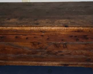 Antique Early 20th Century Farm House Cedar Chest on Bracket Feet and Wood Handles on each end.(40”W x 19”D x 17.5”H)