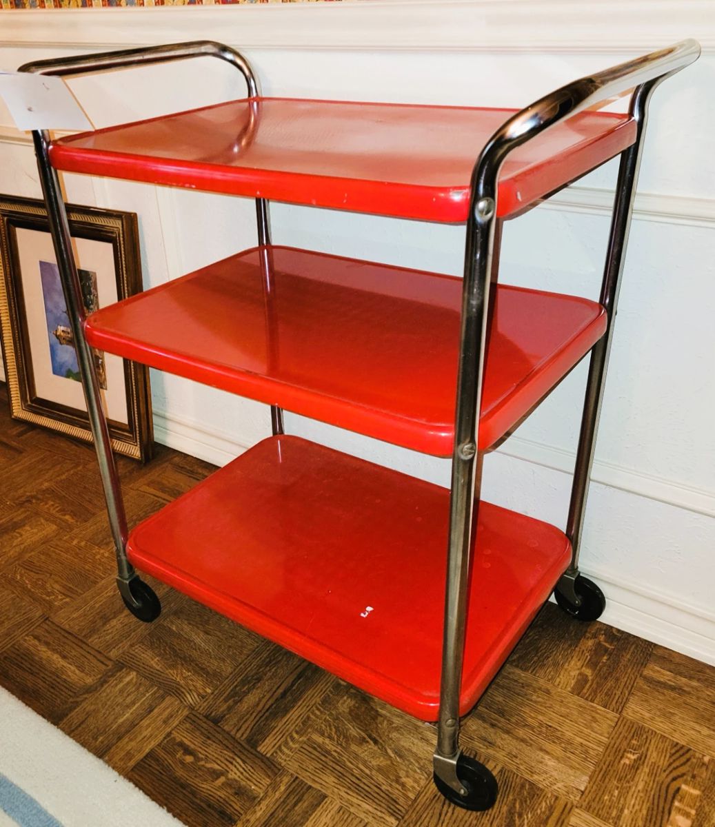 Enamel -tier red cart