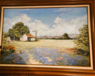 Original Bluebonnet Framed art by Marge Holm