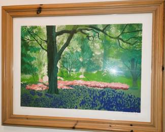 Lithograph Bluebells by Audrey Grendahl Kuhn